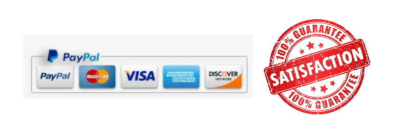 PayPal and major cards accepted with satisfaction guarantee