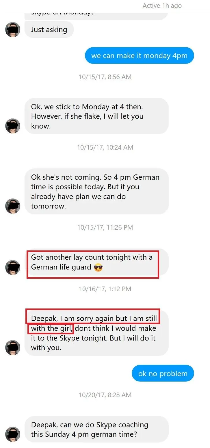 Student result shown in a coaching conversation